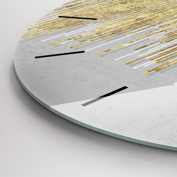 Reloj de pared redondo Patrón decorativo y oro