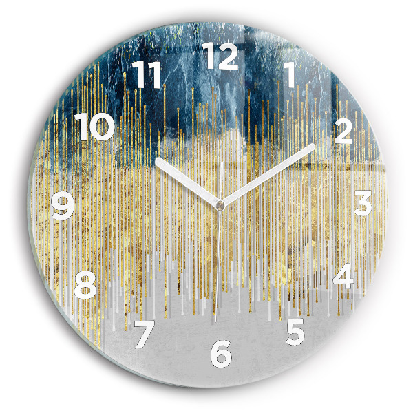 Reloj de pared redondo Patrón decorativo y oro