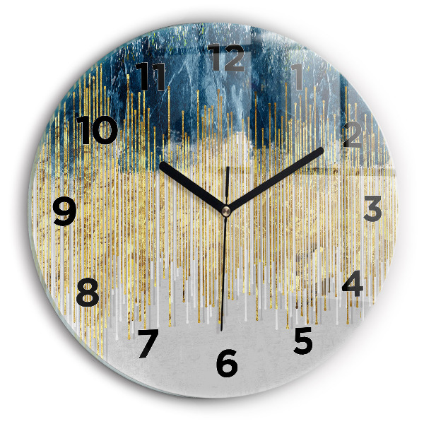 Reloj de pared redondo Patrón decorativo y oro