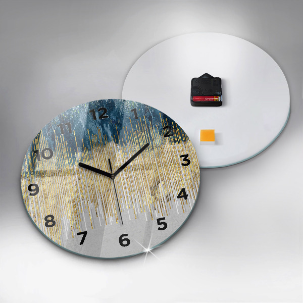 Reloj de pared redondo Patrón decorativo y oro