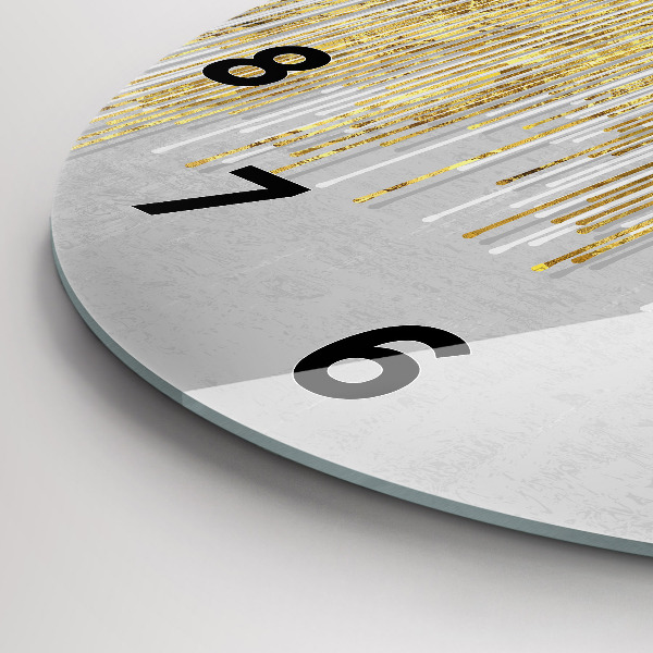 Reloj de pared redondo Patrón decorativo y oro