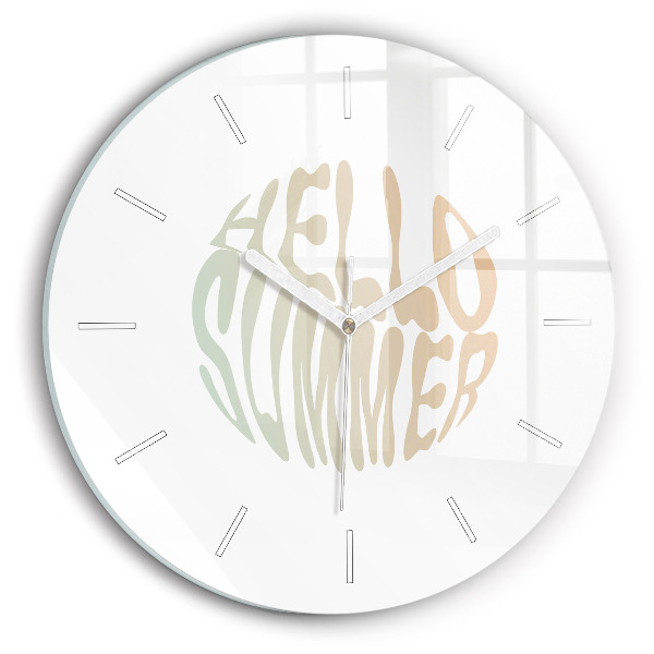 Reloj de cristal redondo Hola verano