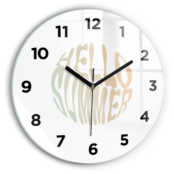 Reloj de cristal redondo Hola verano