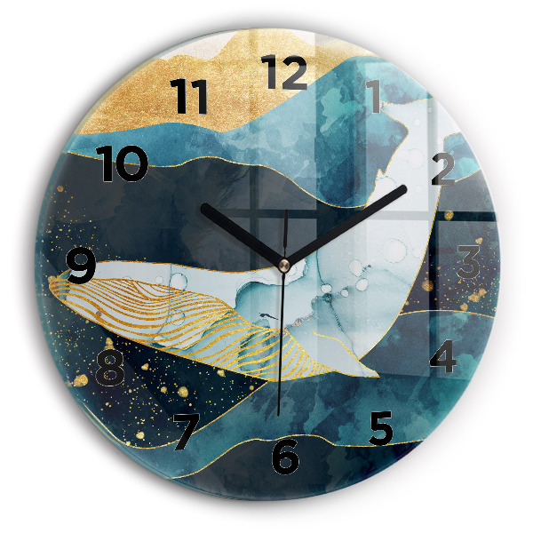 Reloj de pared redondo Ballena abstracta