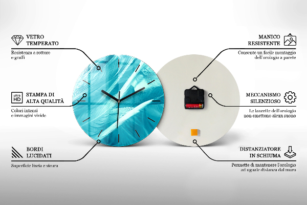 Reloj de cristal redondo Abstracción en crema