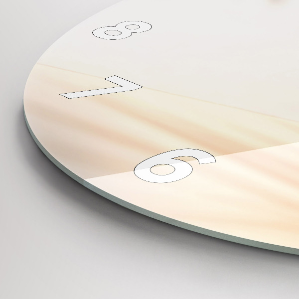 Reloj de cristal redondo Abstracción en crema