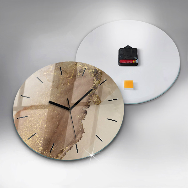 Reloj de pared redondo Arte moderno beige