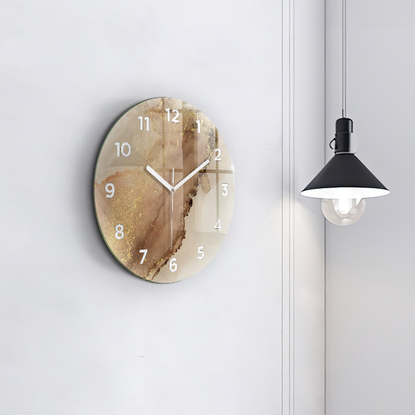 Reloj de pared redondo Arte moderno beige