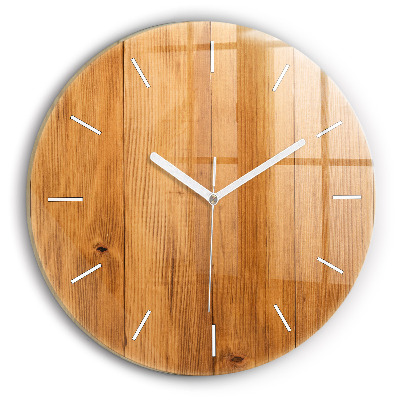 Reloj de cristal redondo Tablas de madera