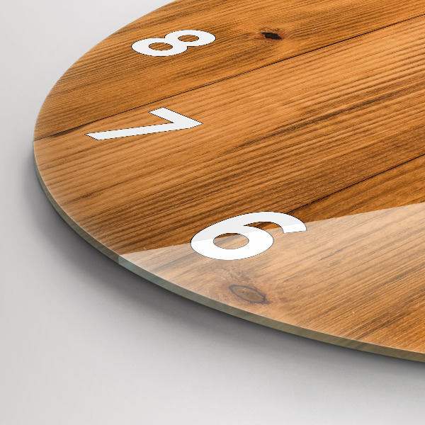 Reloj de cristal redondo Tablas de madera