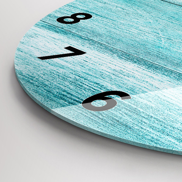 Reloj de cristal redondo Madera vieja azul