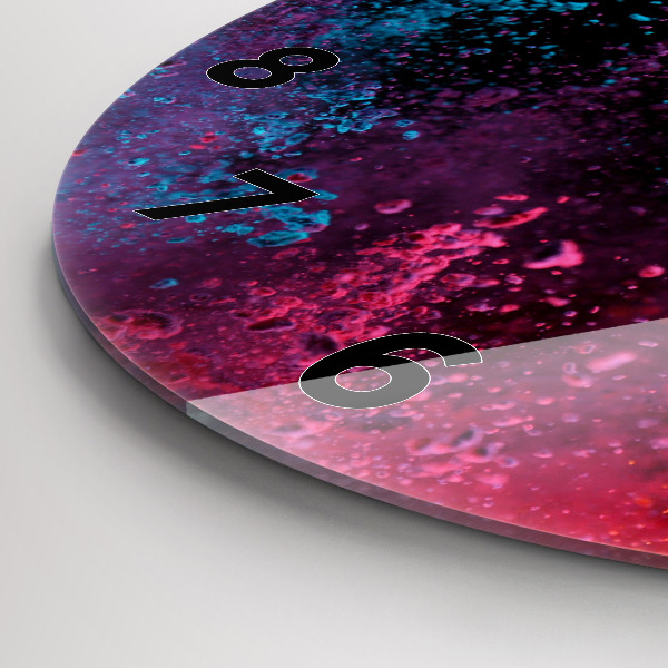 Reloj de cristal redondo Explosión de colores