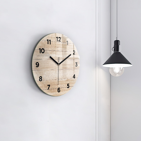 Reloj de pared redondo Textura de madera