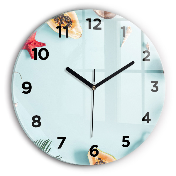 Reloj de pared redondo Composición de verano