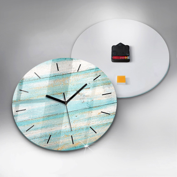 Reloj de cristal redondo Tablas azules