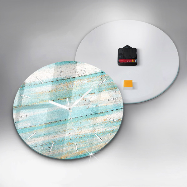 Reloj de cristal redondo Tablas azules