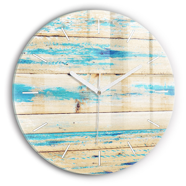 Reloj redondo pared Madera rayada