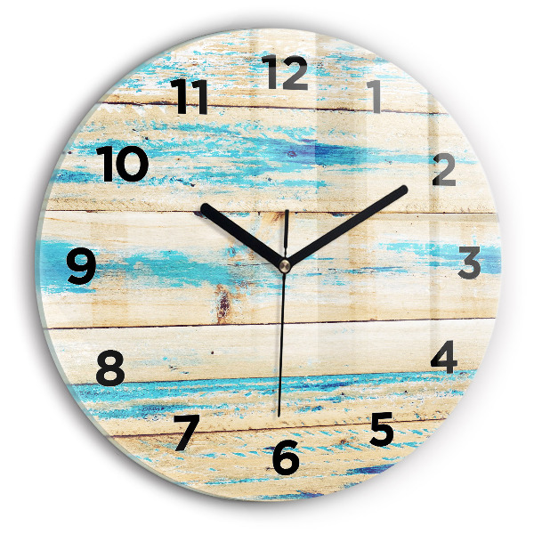 Reloj redondo pared Madera rayada