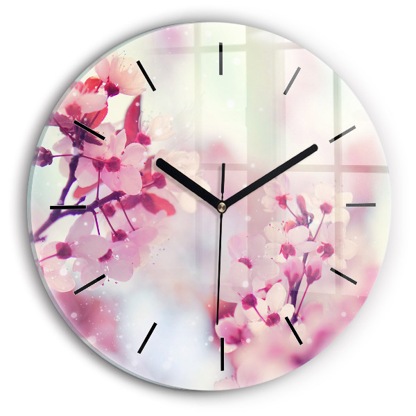 Reloj de pared redondo Flores de primavera
