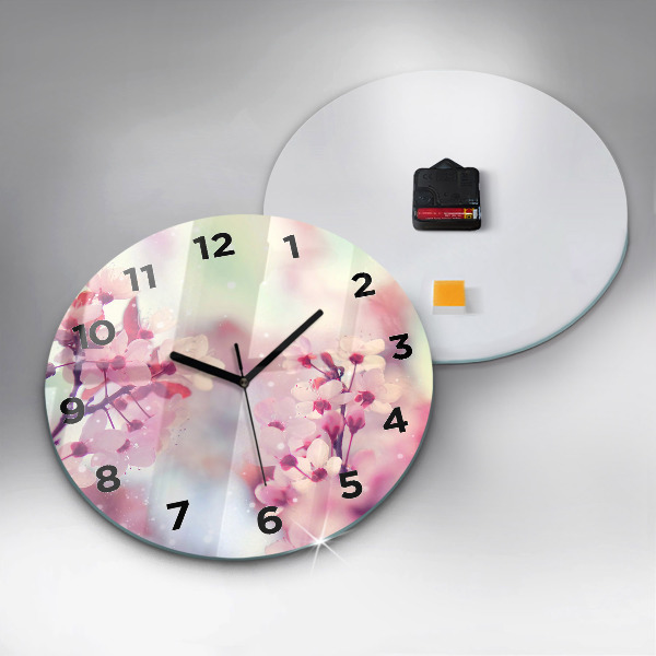 Reloj de pared redondo Flores de primavera