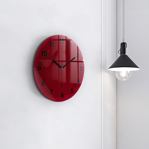 Reloj de pared redondo Color burdeos