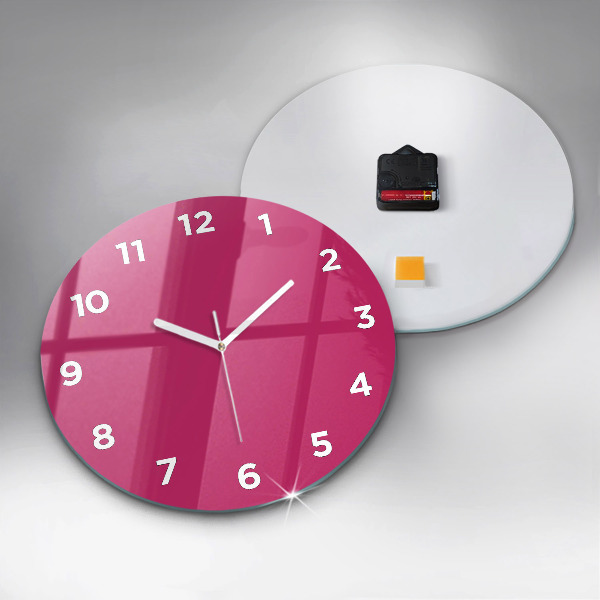 Reloj de cristal redondo El color rosa fuerte