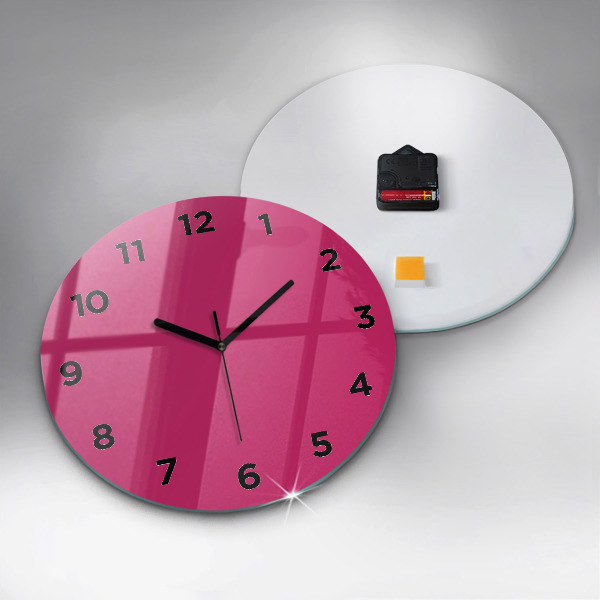 Reloj de cristal redondo El color rosa fuerte
