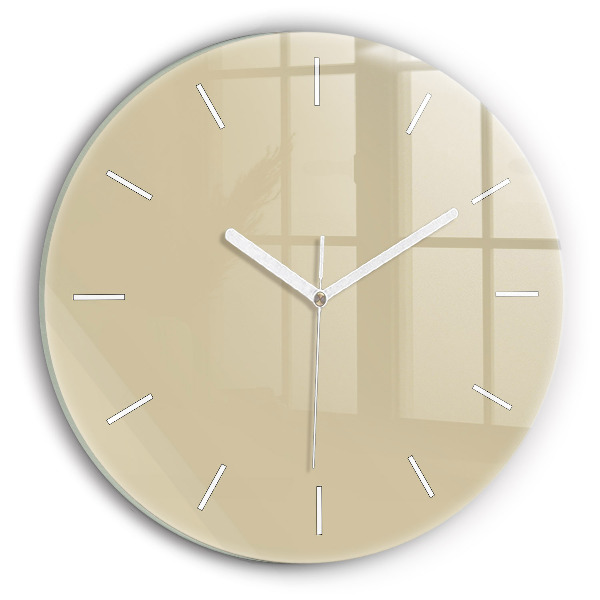 Reloj de cristal redondo El color beige