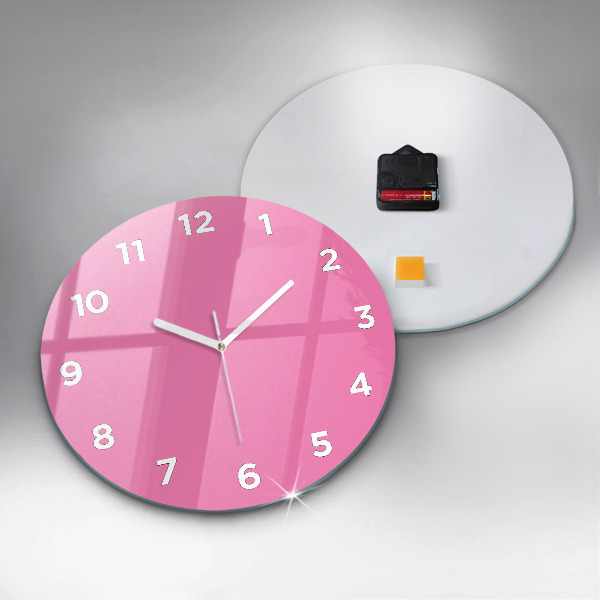 Reloj de cristal redondo Color rosa