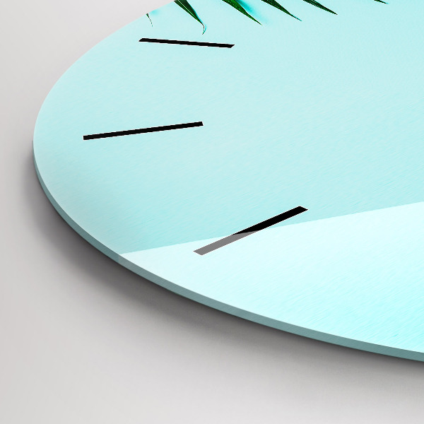 Reloj de cristal redondo Palmeras verdes