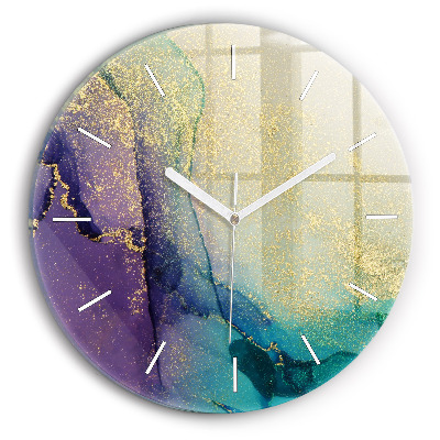 Reloj de cristal redondo Abstracción cromática
