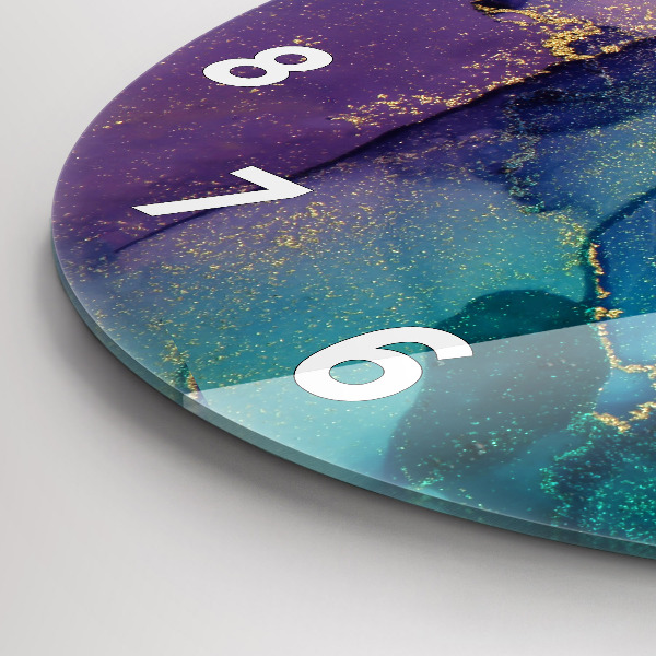 Reloj de cristal redondo Abstracción cromática