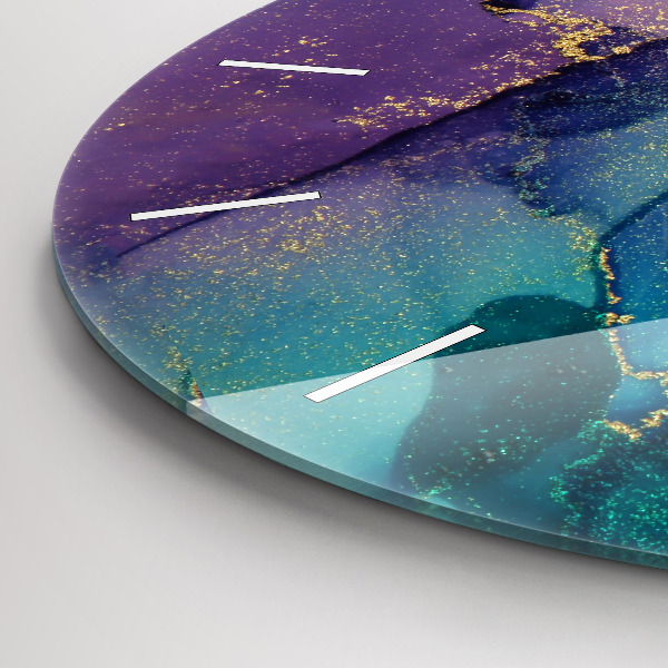 Reloj de cristal redondo Abstracción cromática