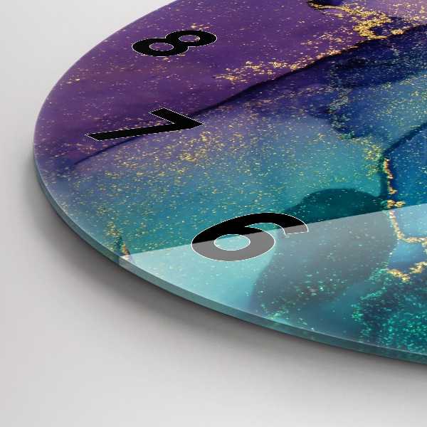 Reloj de cristal redondo Abstracción cromática