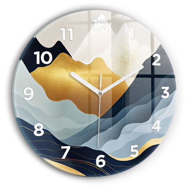 Reloj de cristal redondo Montañas abstractas