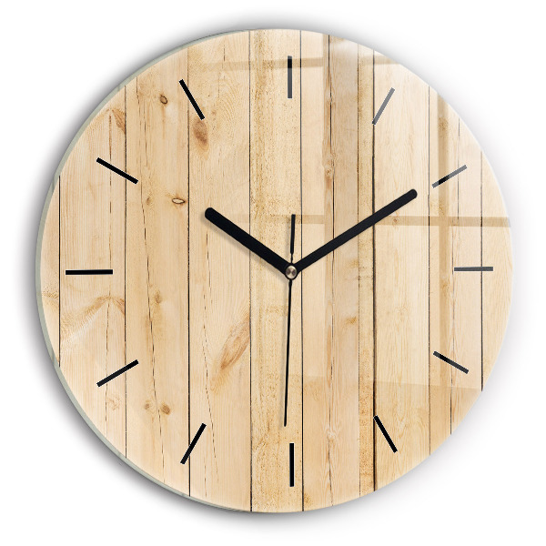 Reloj de pared redondo Tablones de madera