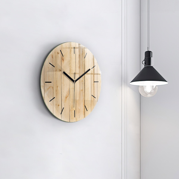 Reloj de pared redondo Tablones de madera