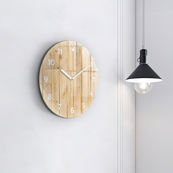 Reloj de pared redondo Tablones de madera