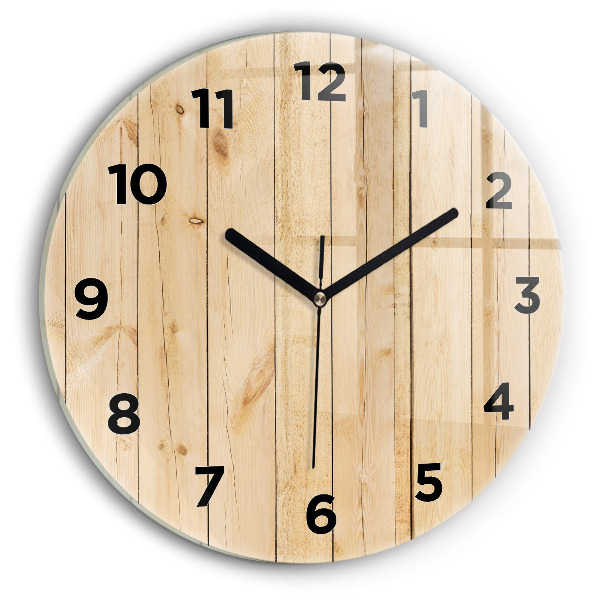 Reloj de pared redondo Tablones de madera