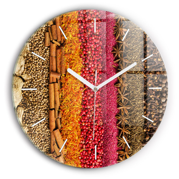Reloj de pared redondo Filas de especias
