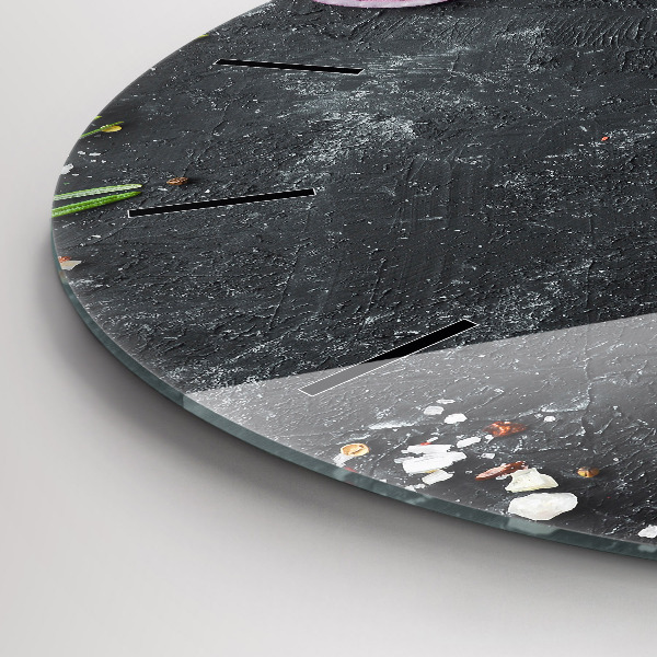 Reloj de pared redondo Verduras sobre una mesa