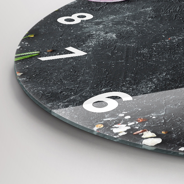 Reloj de pared redondo Verduras sobre una mesa