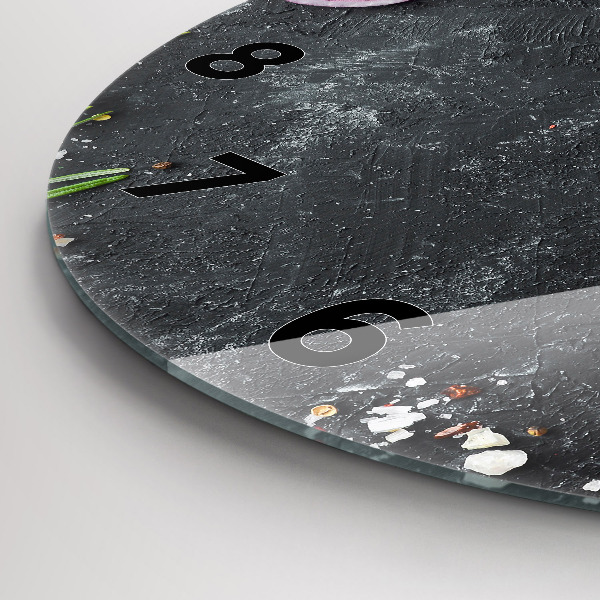 Reloj de pared redondo Verduras sobre una mesa