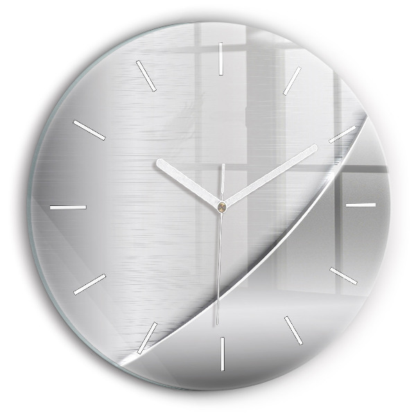 Reloj de cristal redondo Patrón plateado