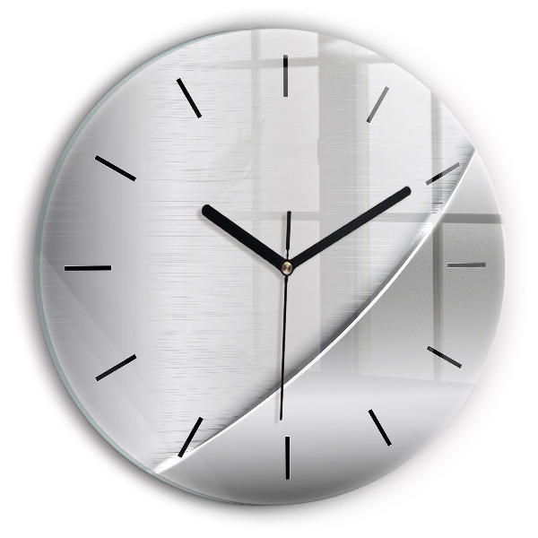 Reloj de cristal redondo Patrón plateado