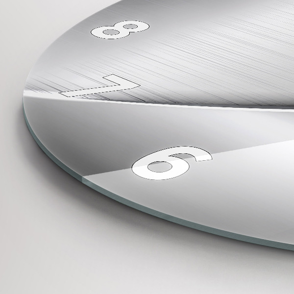 Reloj de cristal redondo Patrón plateado