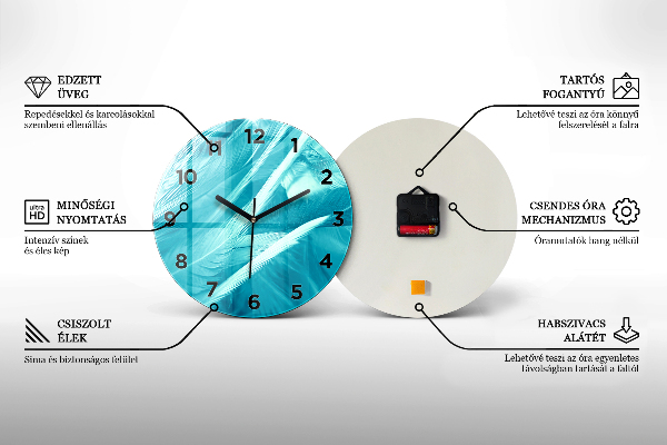 Reloj de cristal redondo Patrón plateado