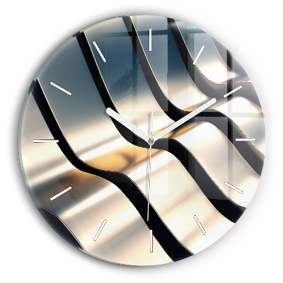 Reloj de pared redondo Patrón plateado