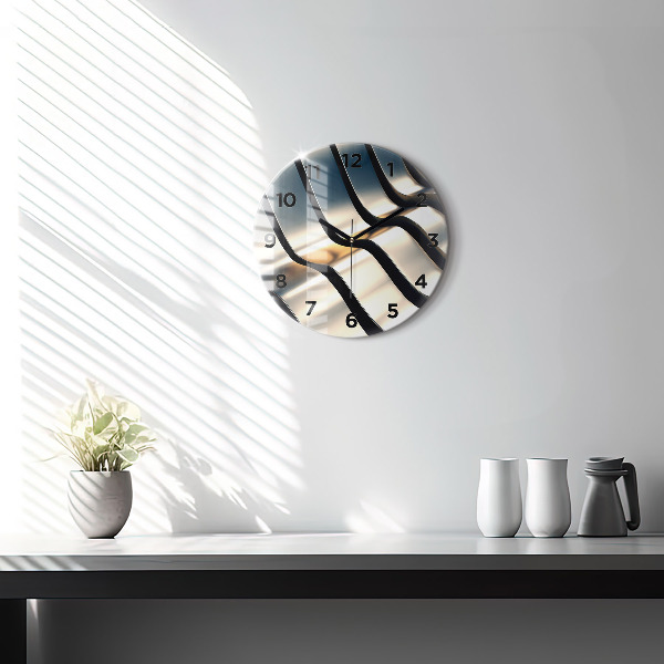 Reloj de pared redondo Patrón plateado