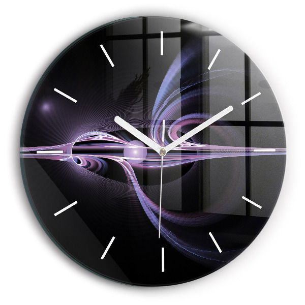 Reloj de cristal redondo Abstracción violeta